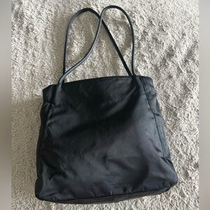 Black Prada Double Strap Shoulder Bag